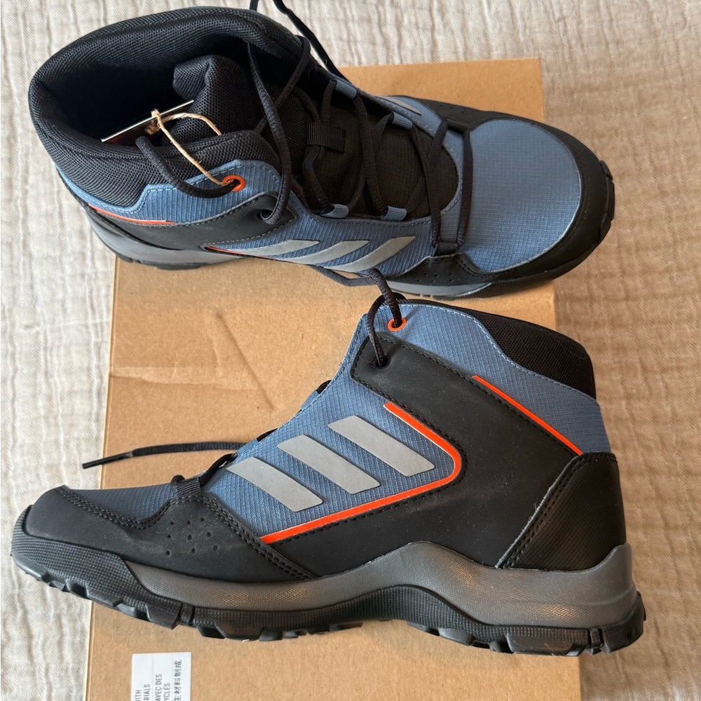 Adidas Boys Black and Blue Hiking Shoes